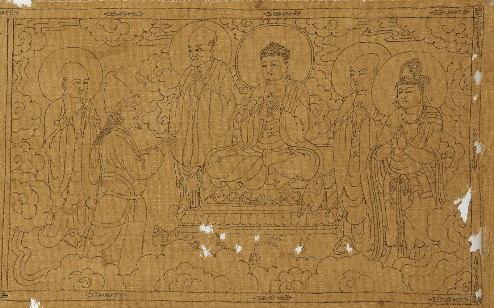 Linen Eight Auspicious Sutra Hand Scroll - 3