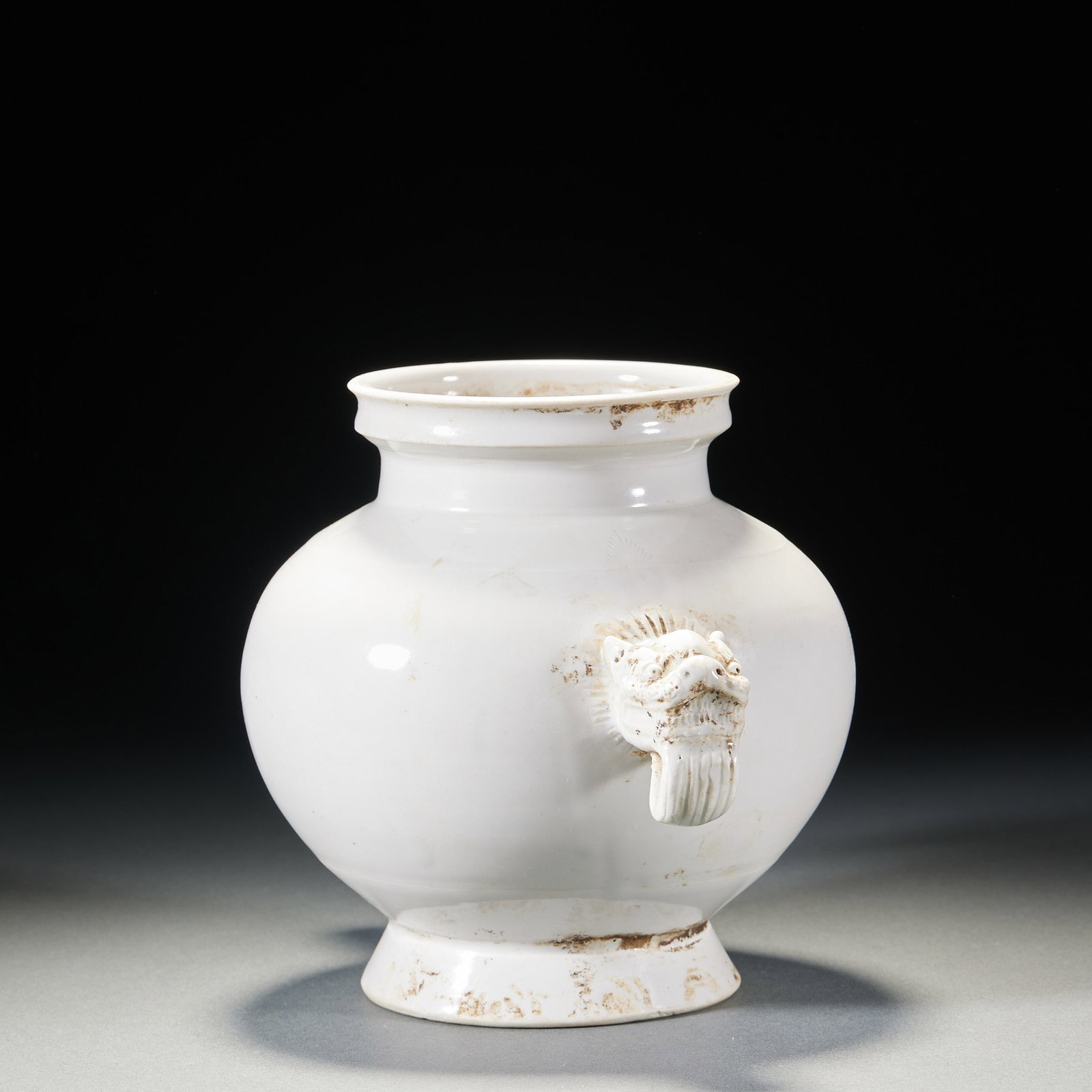 White Glaze Double Dragon-ear Jar - 11