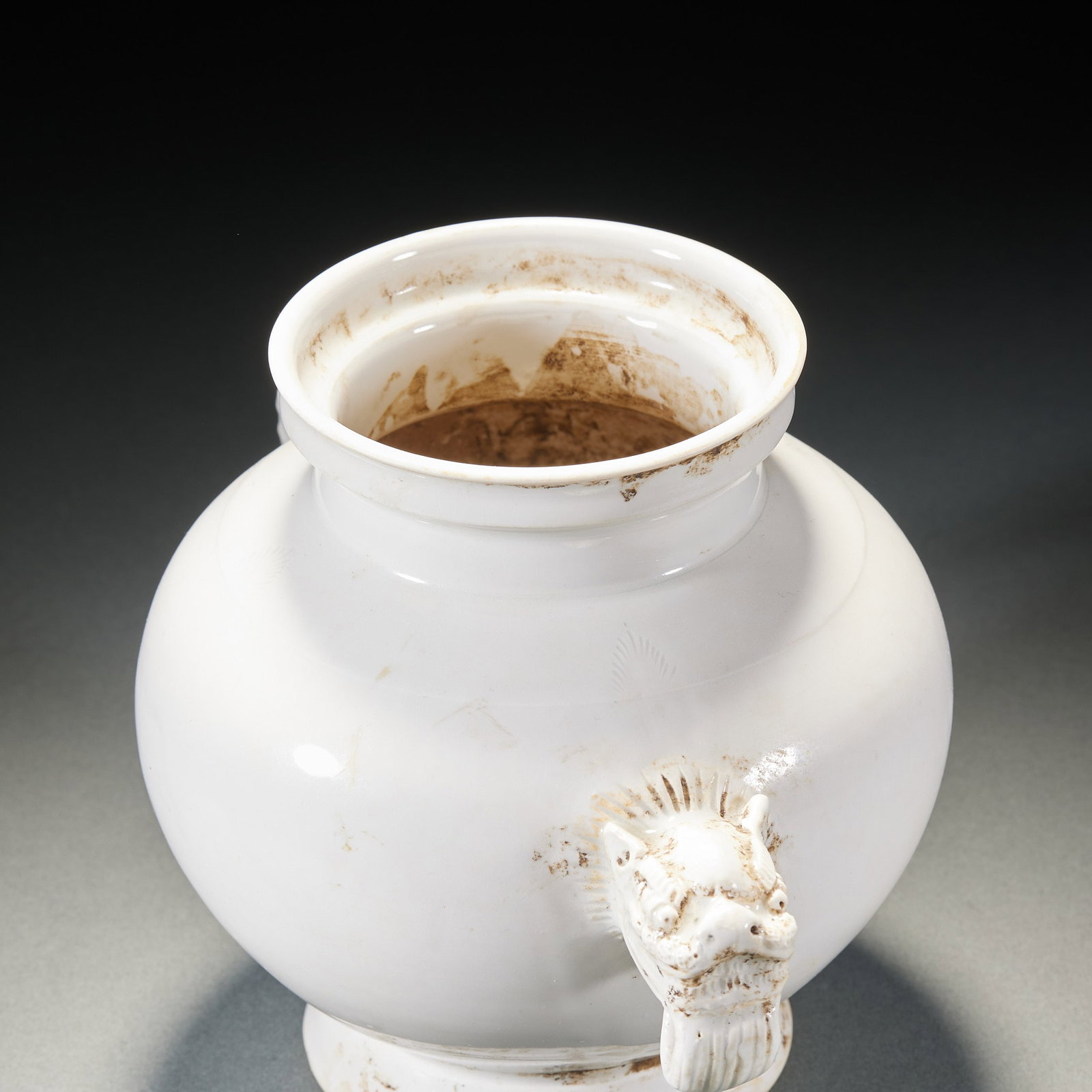 White Glaze Double Dragon-ear Jar - 2