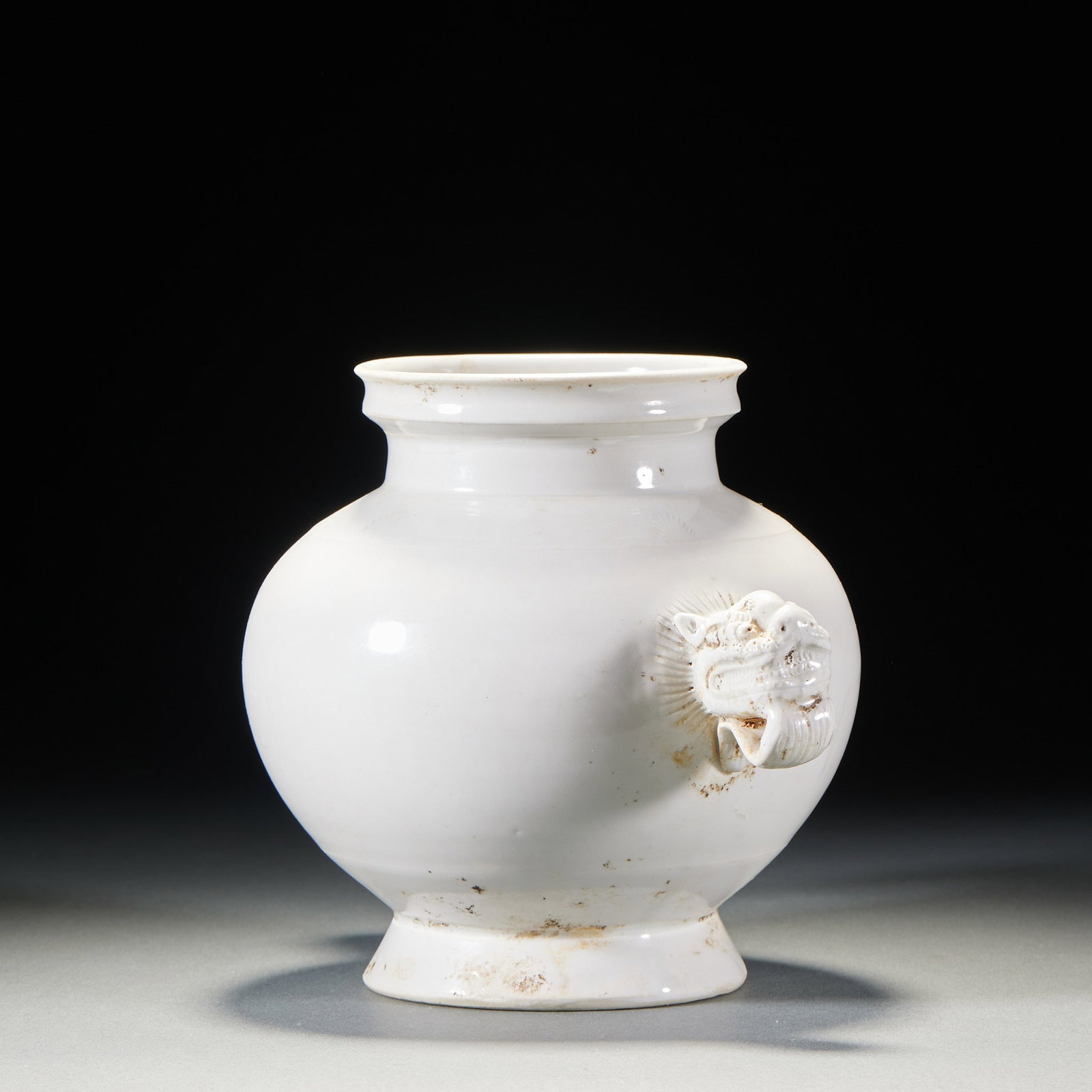 White Glaze Double Dragon-ear Jar - 7