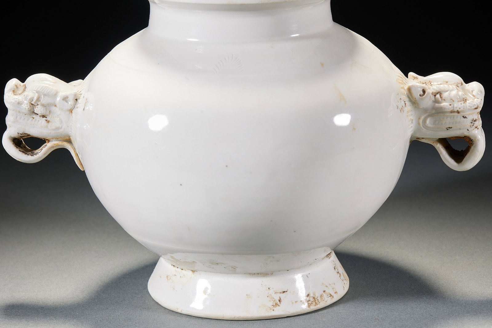 White Glaze Double Dragon-ear Jar - 9