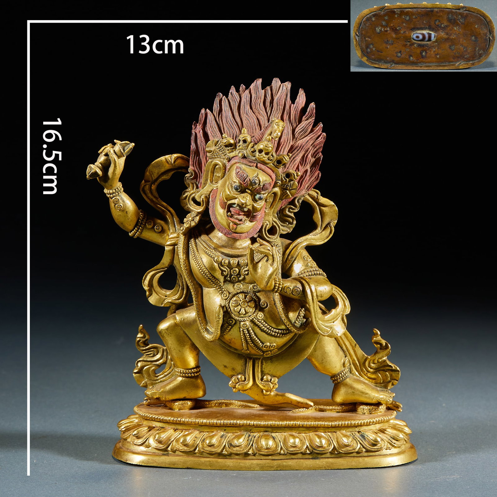 Gilt Bronze Buddha Statue: Gilt Bronze Buddha Statue, H16.5cm L13cm W6cm