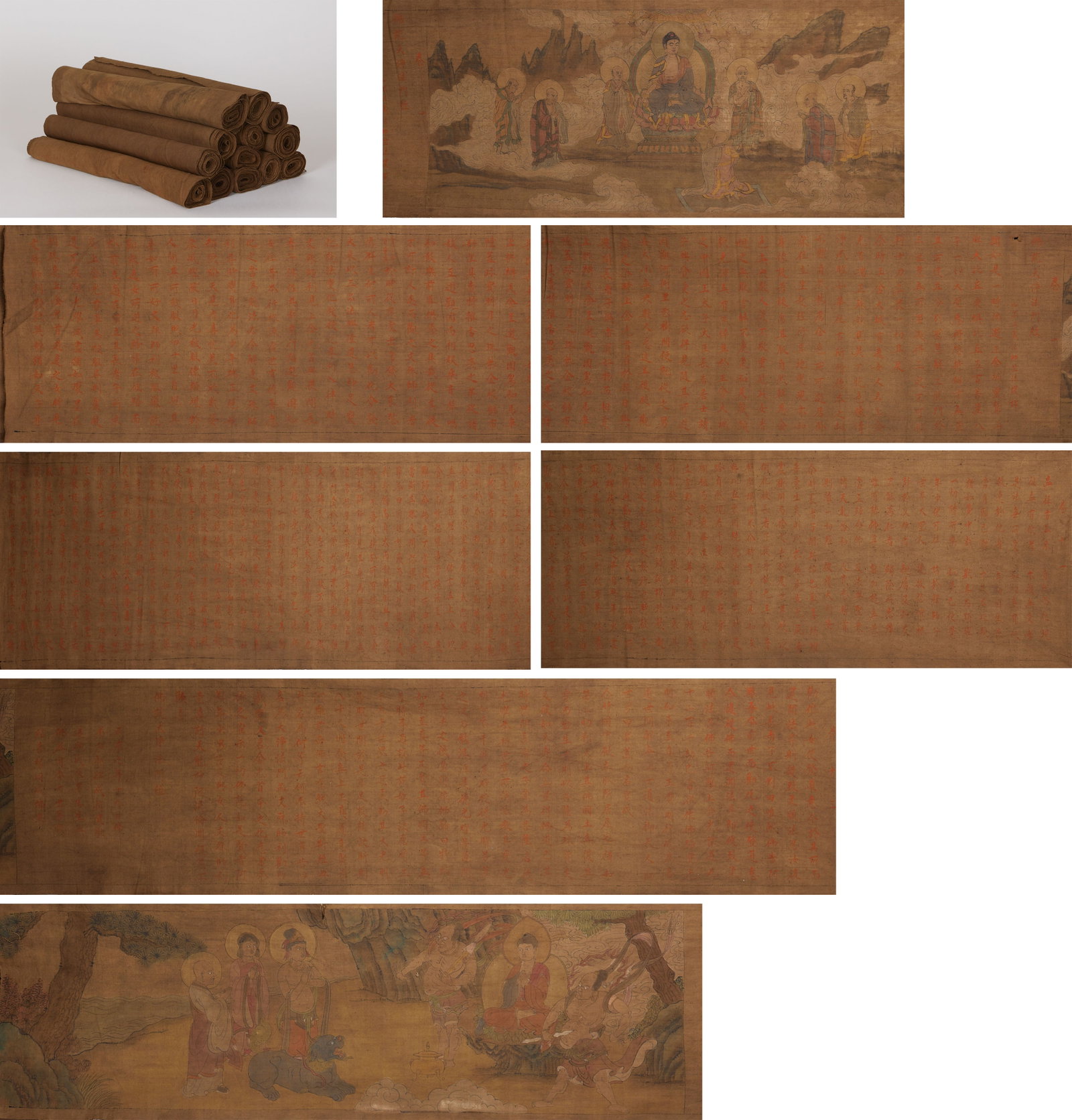 Xianyong 9th Year Linen Sutra of Great Purification, 13 Volumes: Pure Purification Sutra, 13 Volumes, Single L300cm W47cm
