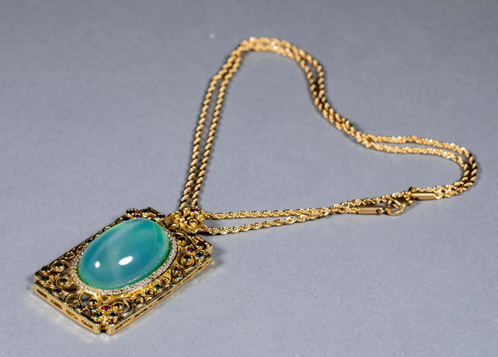 Jewelry Necklace: Gem Necklace, H1cm L5.5cm W3.5cm, 35g