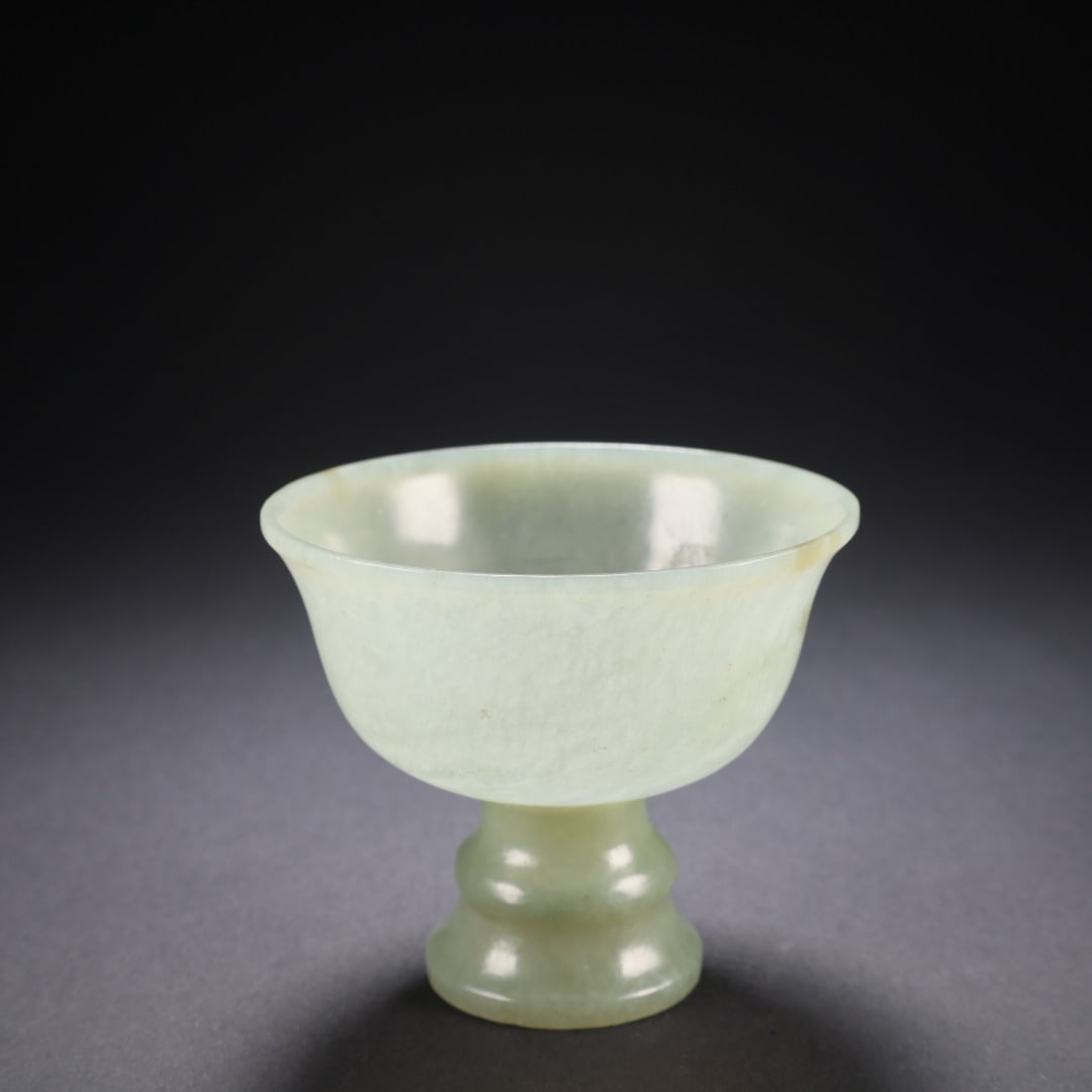 Plain Hetian Jade High-Foot Cup - 2