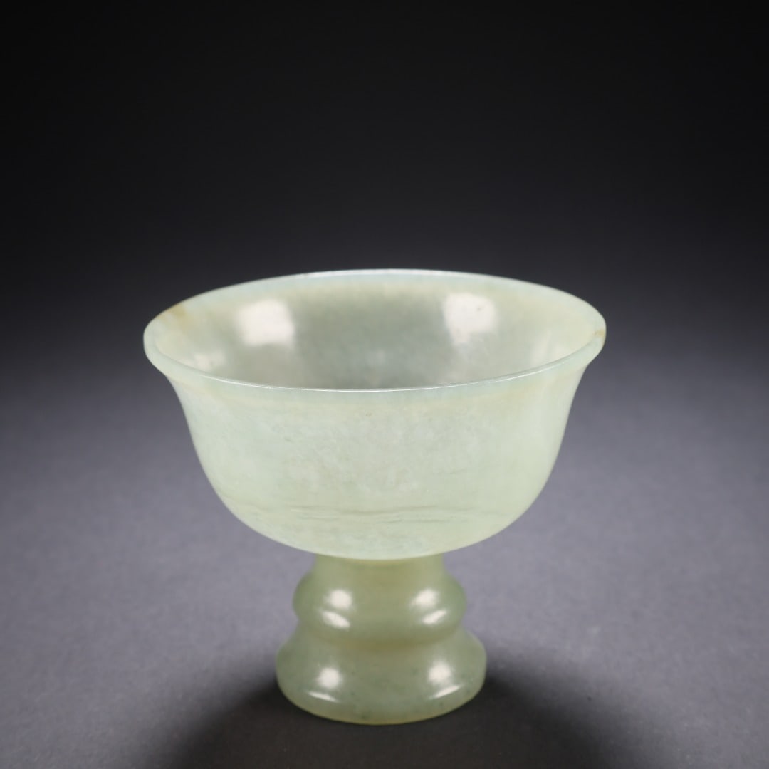 Plain Hetian Jade High-Foot Cup - 6