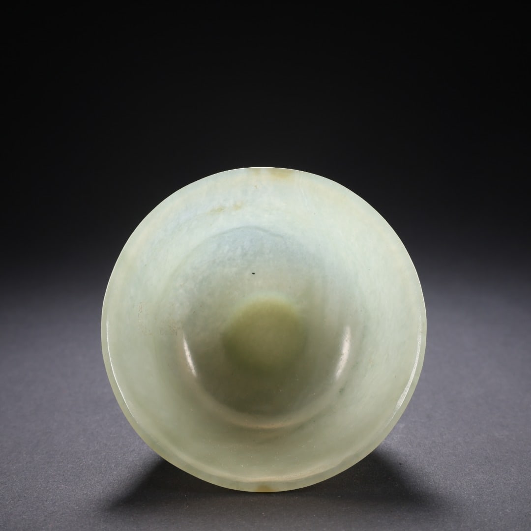 Plain Hetian Jade High-Foot Cup - 8