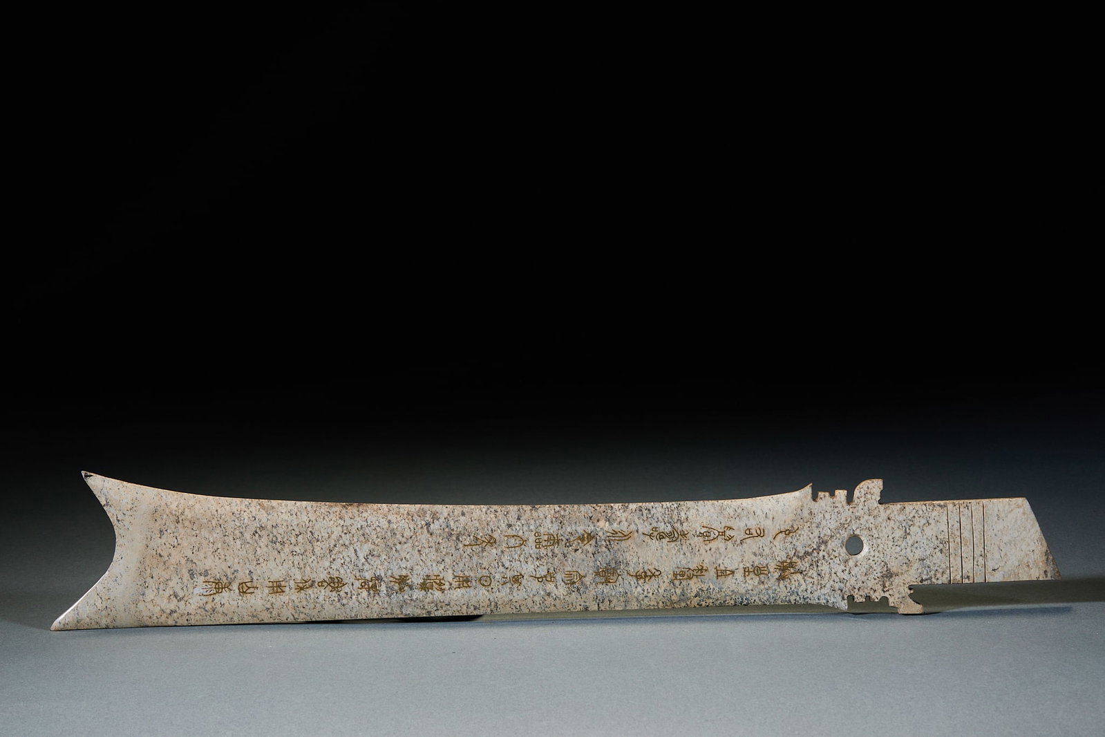 Erlitou Culture Jade Zhang, XiaShang Period: Erlitou Culture Jade Zhang, XiaShang PeriodL 42 cm, W 6.5 cm