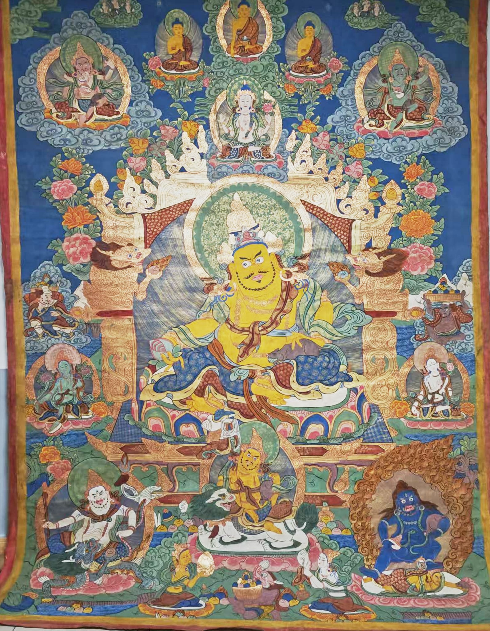LargeSize Thangka of Yellow God of Wealth (1 of 13)