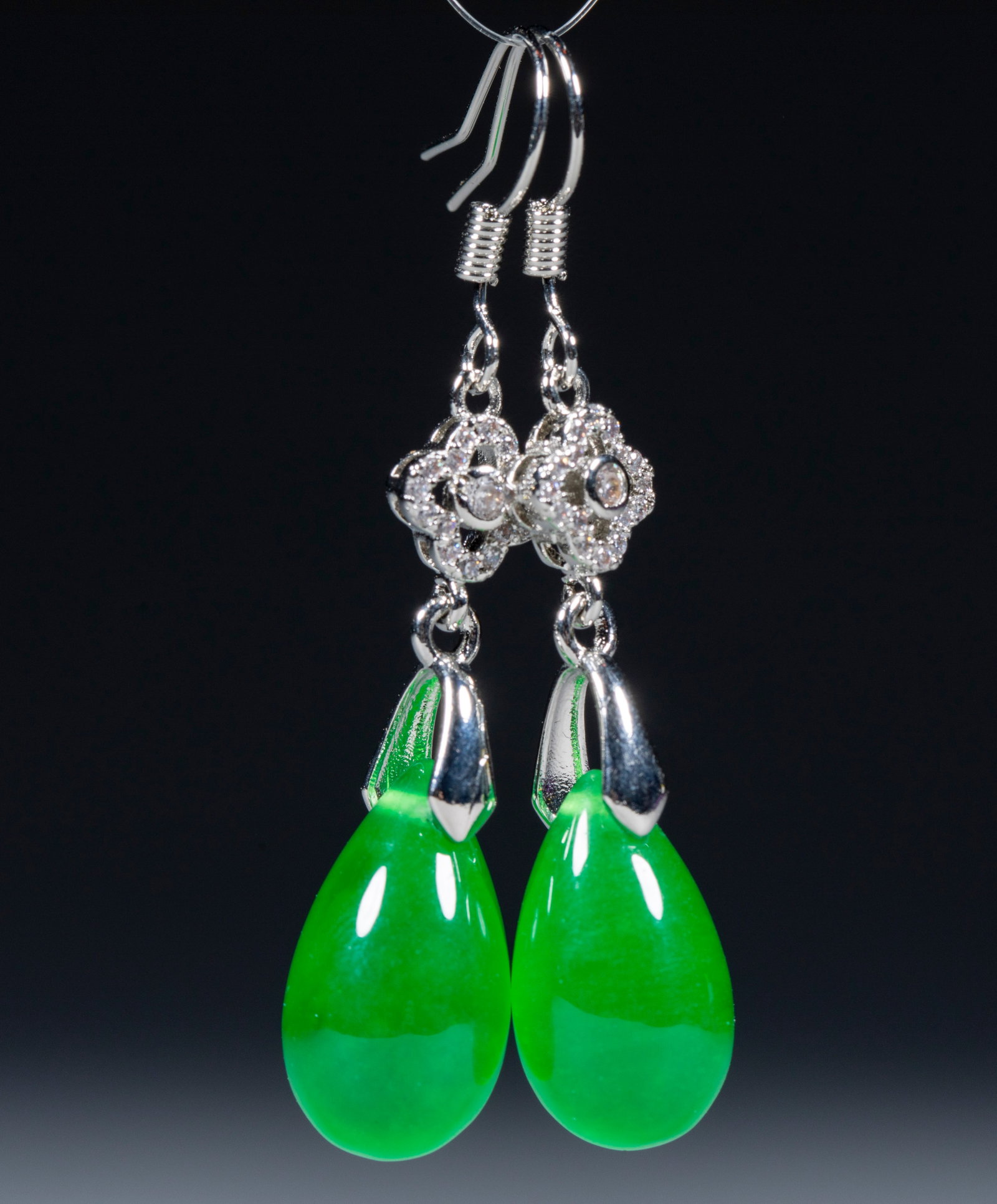 Gemstone Earrings: Gemstone EarringsH 5 cm, Diam. 1 cm