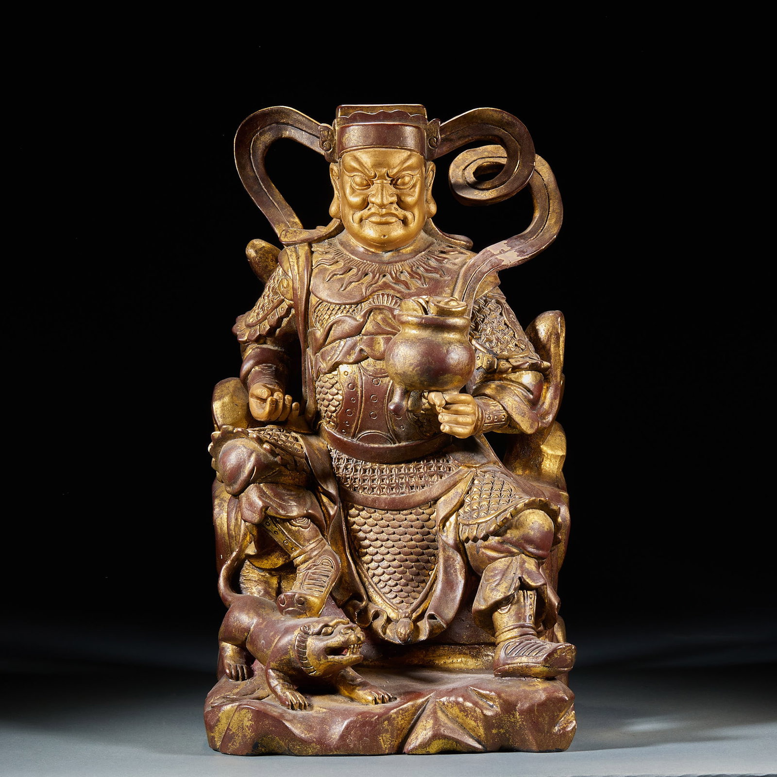 Camphor Wood God of Military Wealth Statue: Camphor Wood God of Military Wealth StatueH 40 cm, L 22 cm, W 21 cm