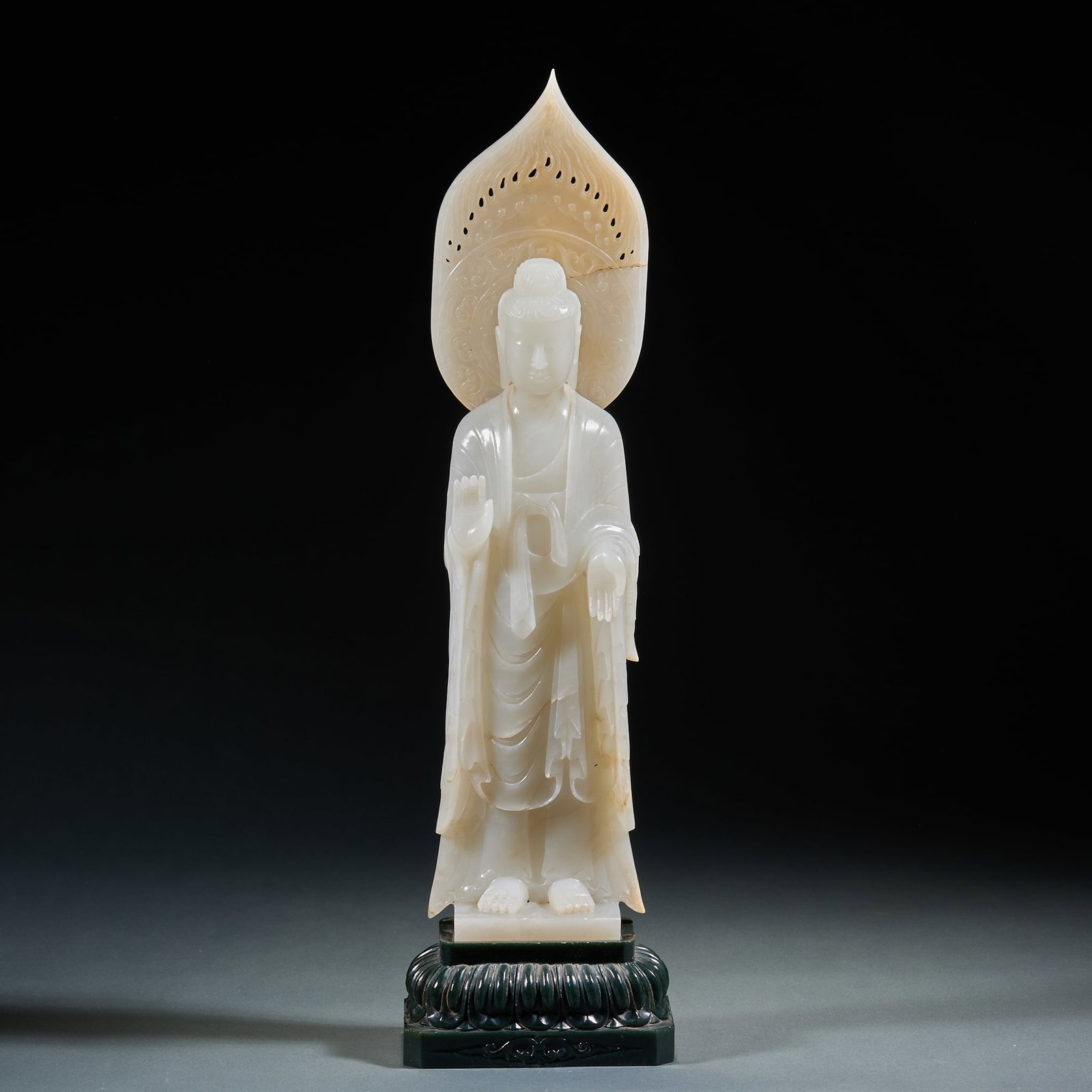 Hetian Jade Buddha Pendant: Hetian Jade Buddha PendantH 41 cm, L 11 cm, W 7.7 cm