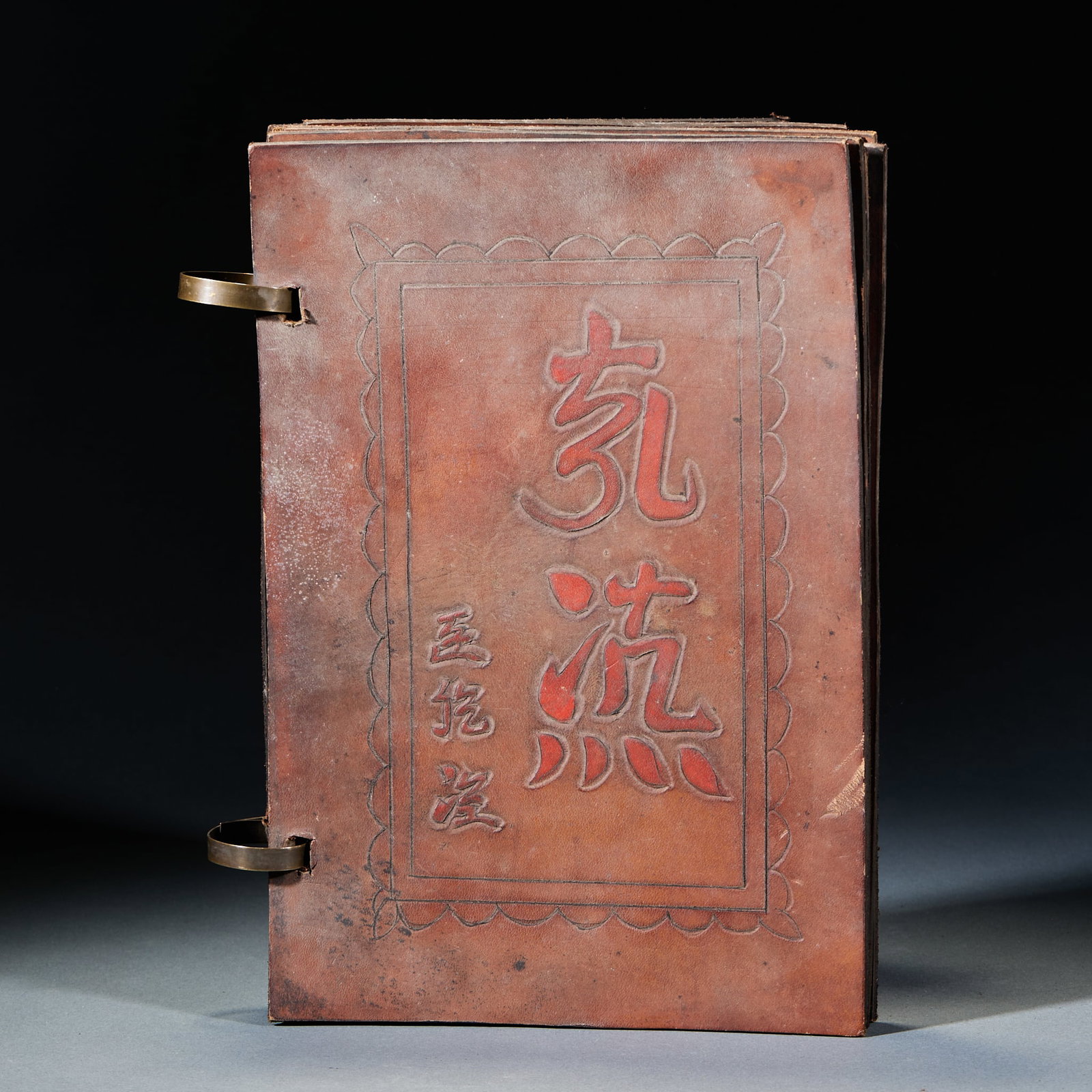 CinnabarInscribed Khitan Script Oxhide Buddhist Sutra - 2
