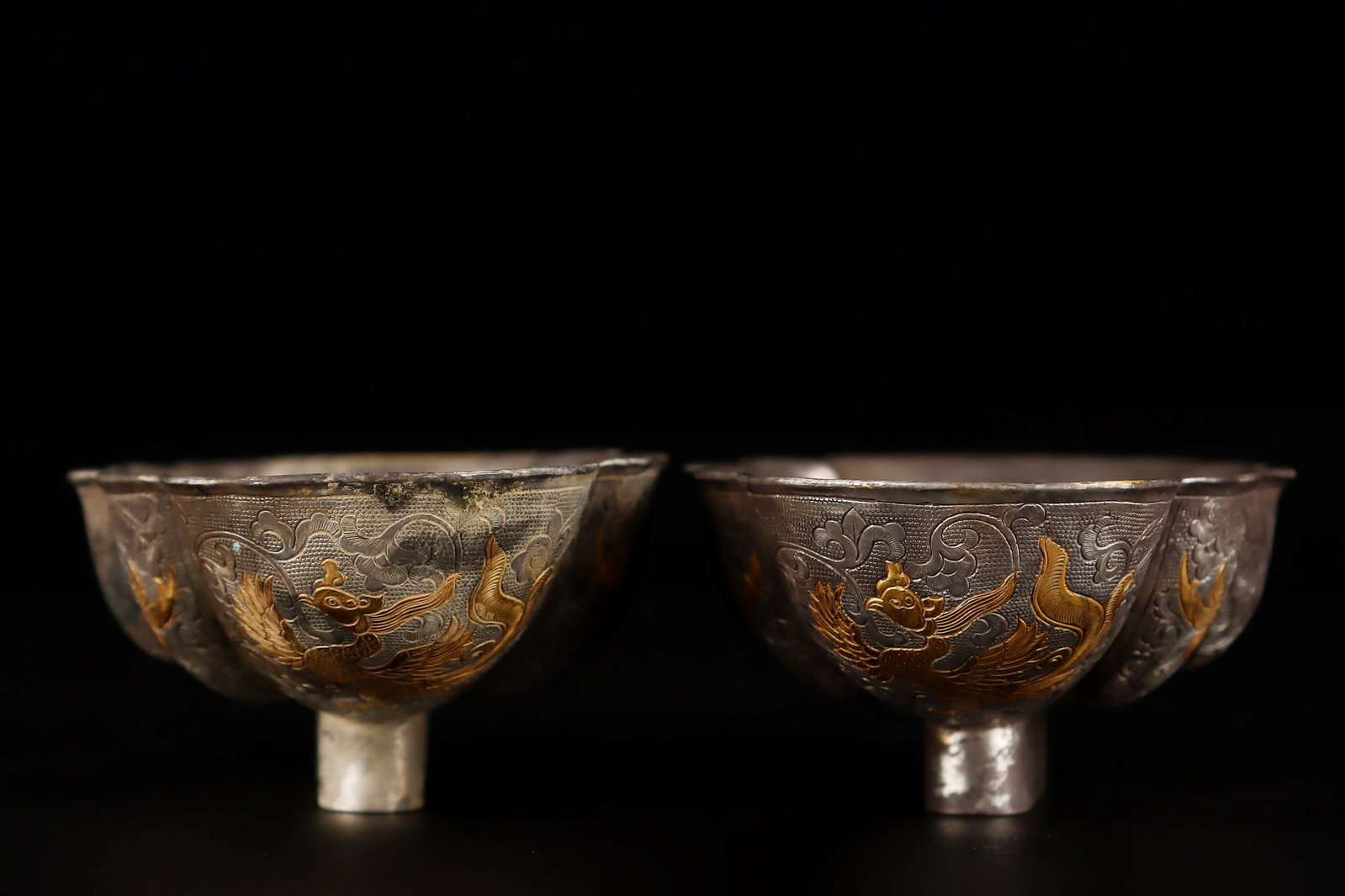 Tang Dynasty Solid Silver Tall Cup - 2