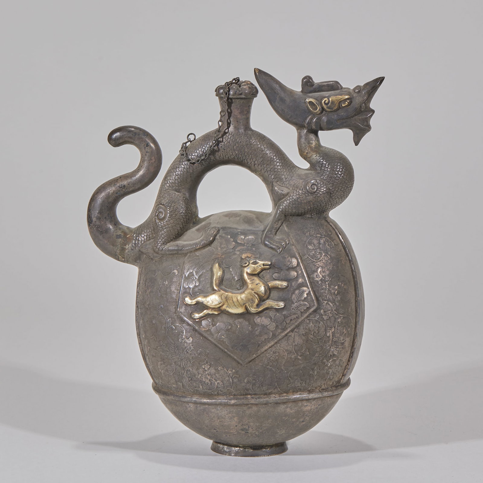 Solid Silver Gilt Dragon Ewer - 5
