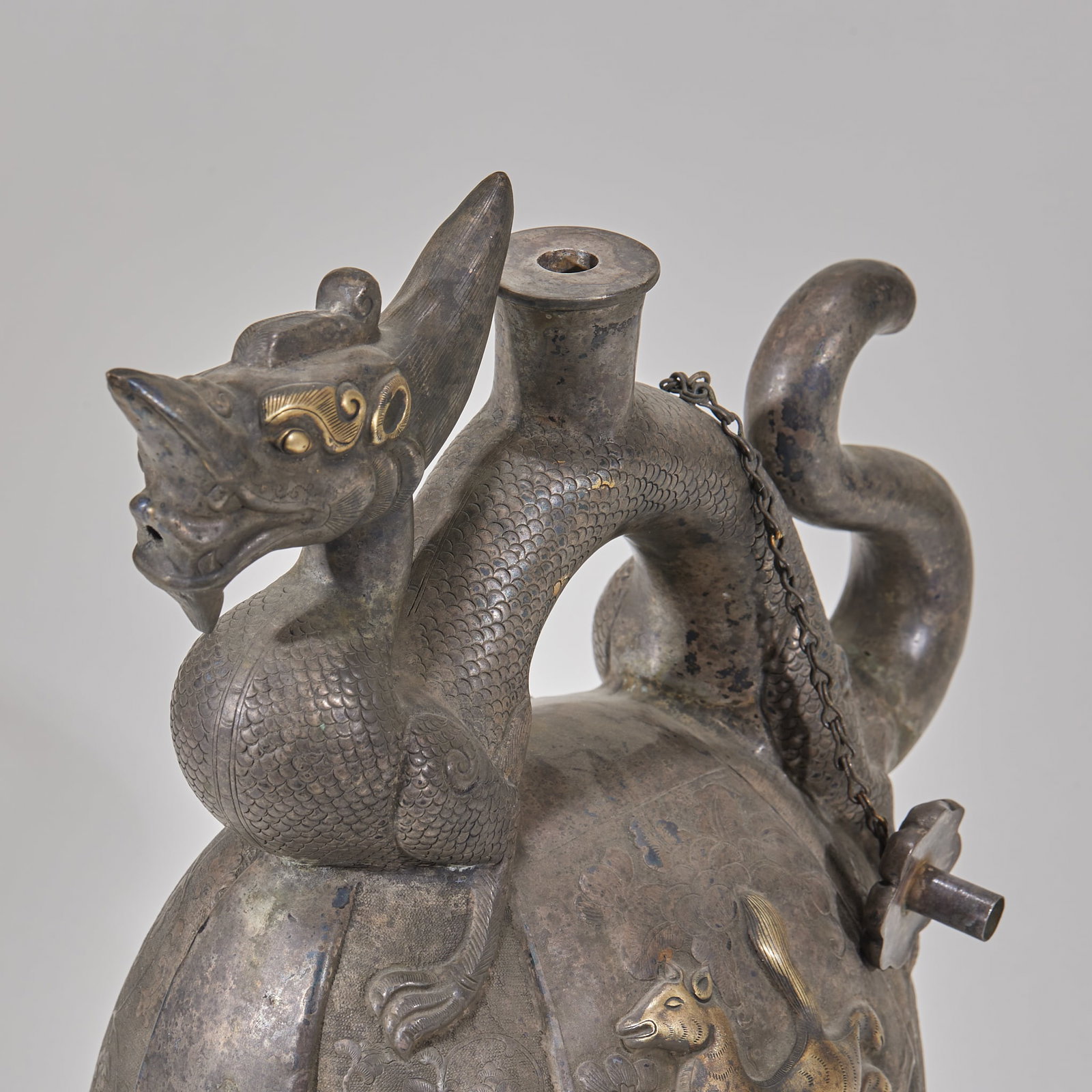 Solid Silver Gilt Dragon Ewer - 7