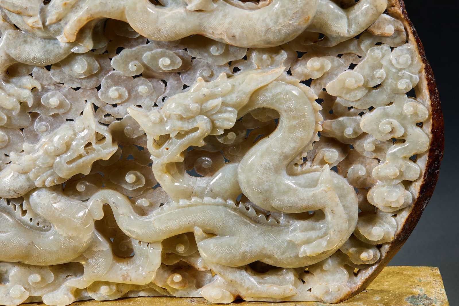 Hetian Jade Table Screen with Dragon Patterns - 4