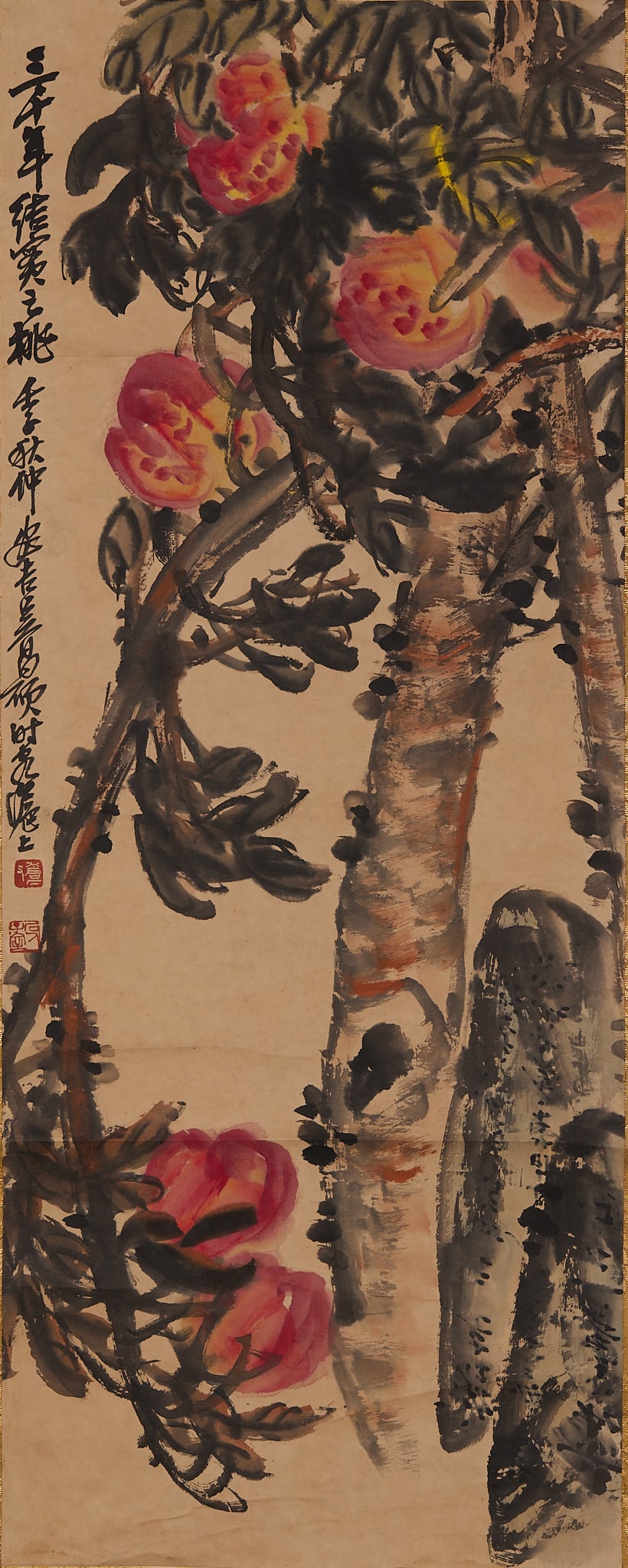 Peach Longevity Motif Painting: Peach Longevity Motif Painting