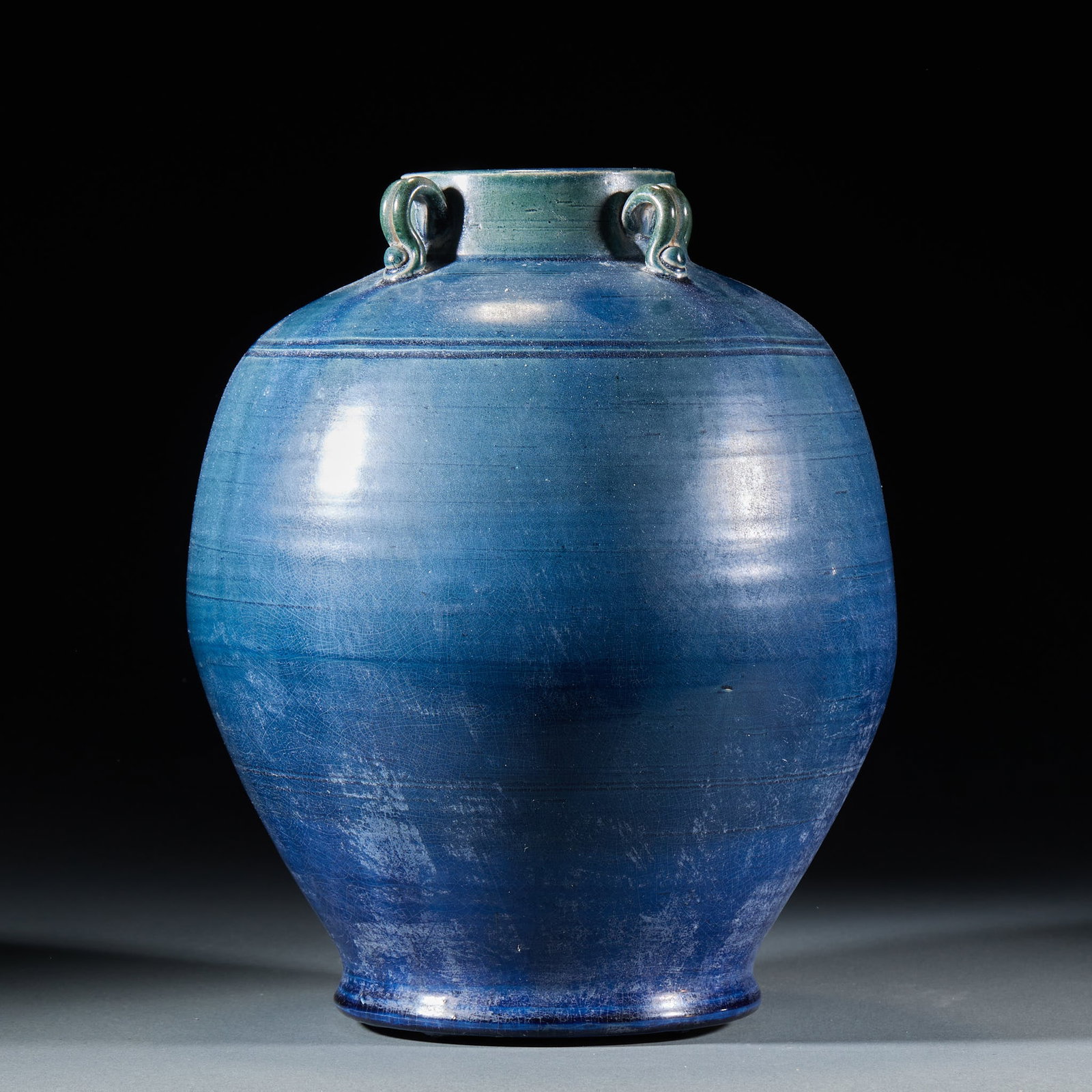 Blue Glaze Jar: Blue Glaze JarH 24.5 cm, Diam. 17.5 cm