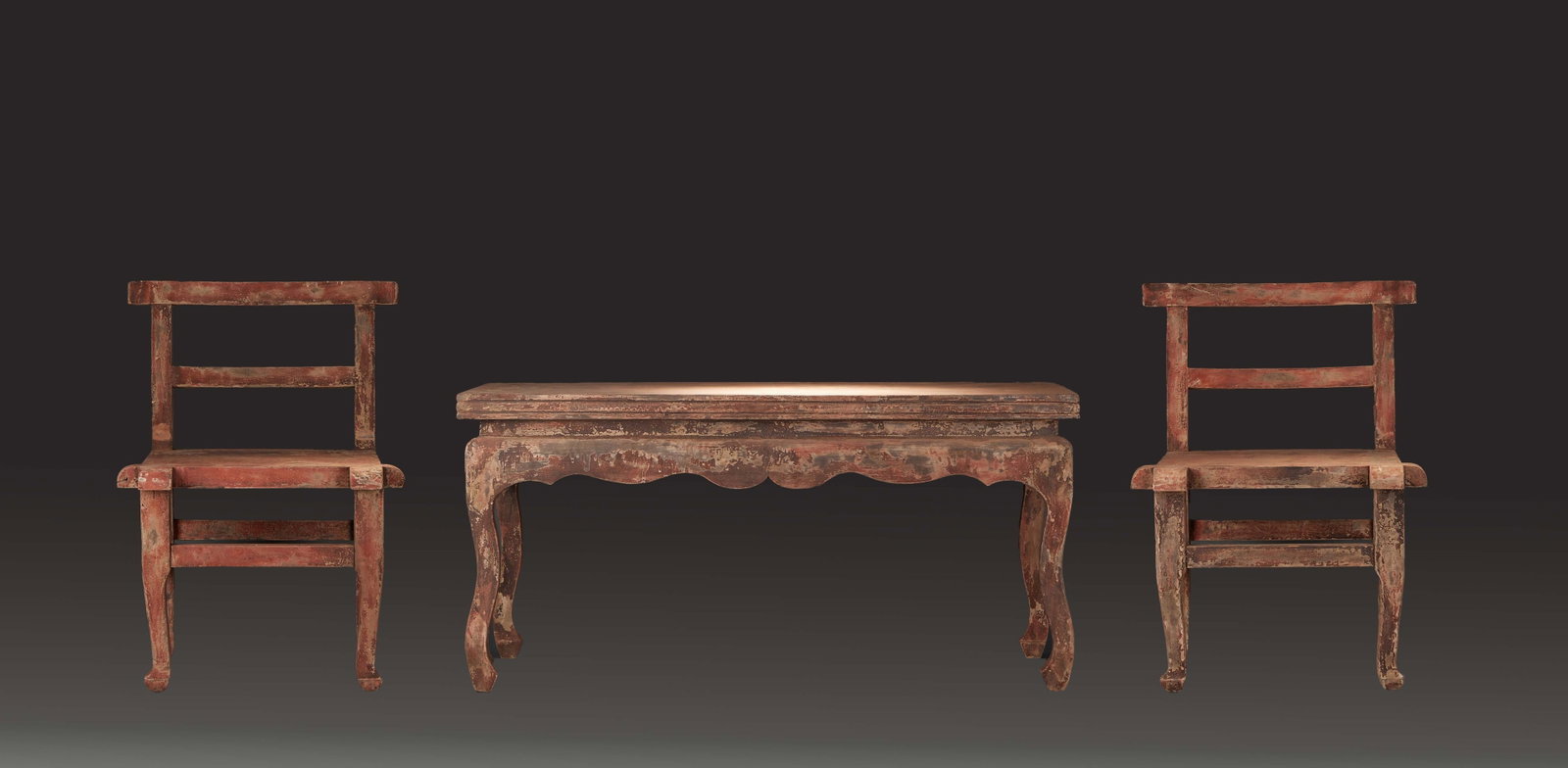 Complete Cypress Wood Table & Chair Set: Complete Cypress Wood Table & Chair SetTable: H 48.5 cm, L 100 cm, W 51 cm; Stool: H 72.5 cm, L 50.5 cm, W 50.5 cm