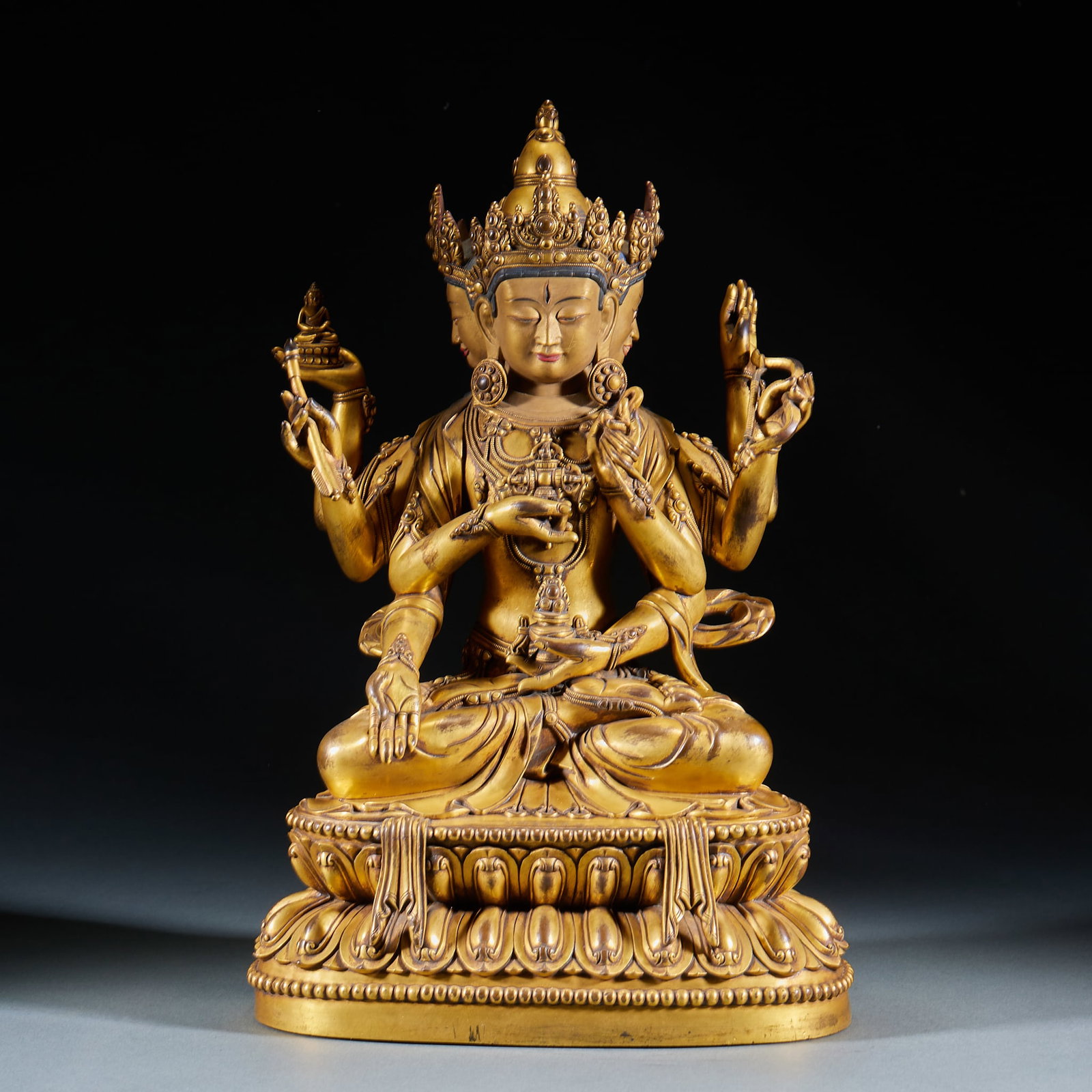 Statue of Cundi Mother Buddha, Donated in Yongle Year of Ming: Statue of Cundi Mother Buddha, Donated in Yongle Year of MingH 36 cm, L 24 cm, W 17 cm