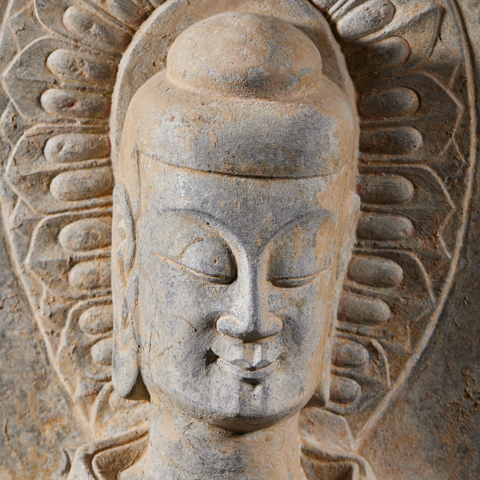 Bluestone Buddha Head with Mandorla Backlight - 4