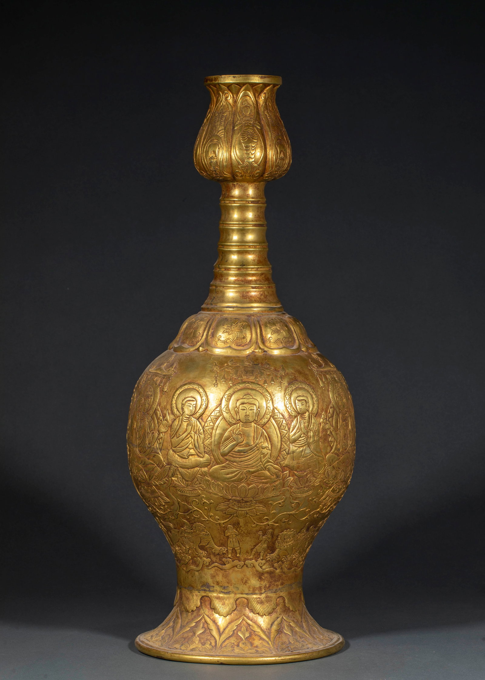 PreMing Gilt Appreciation Vase Decorated with Buddhist Stories and Khitan Script (1 of 20)