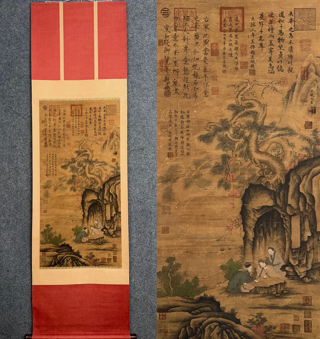 Silk Scroll Scholars Playing Go by Wang Xizhi (1 of 9)