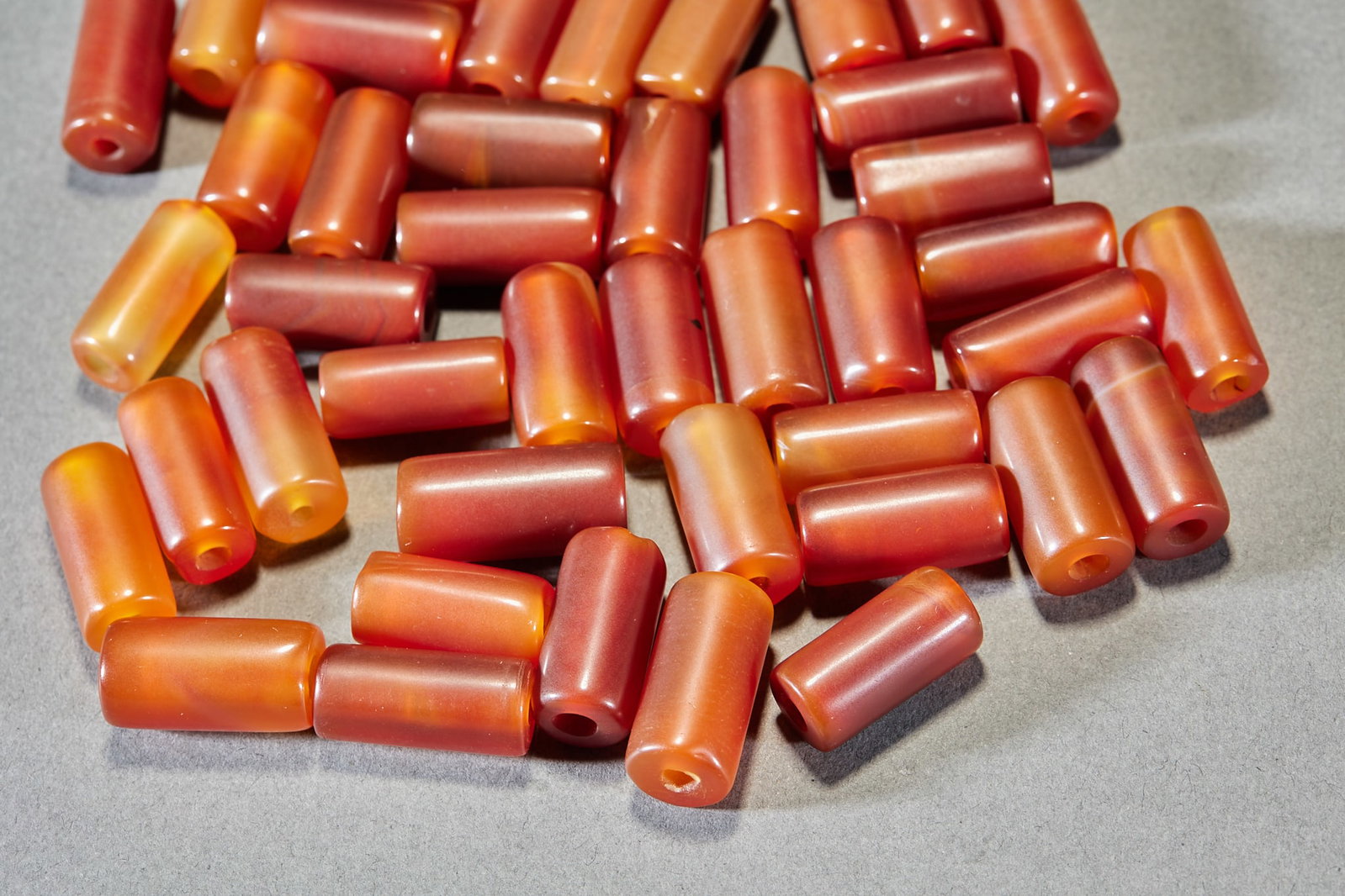 50 agate straight beads - 3