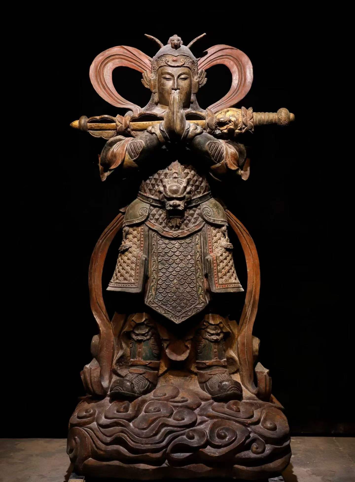 Wei Tuo Bodhisattva painted with bluestone - 2