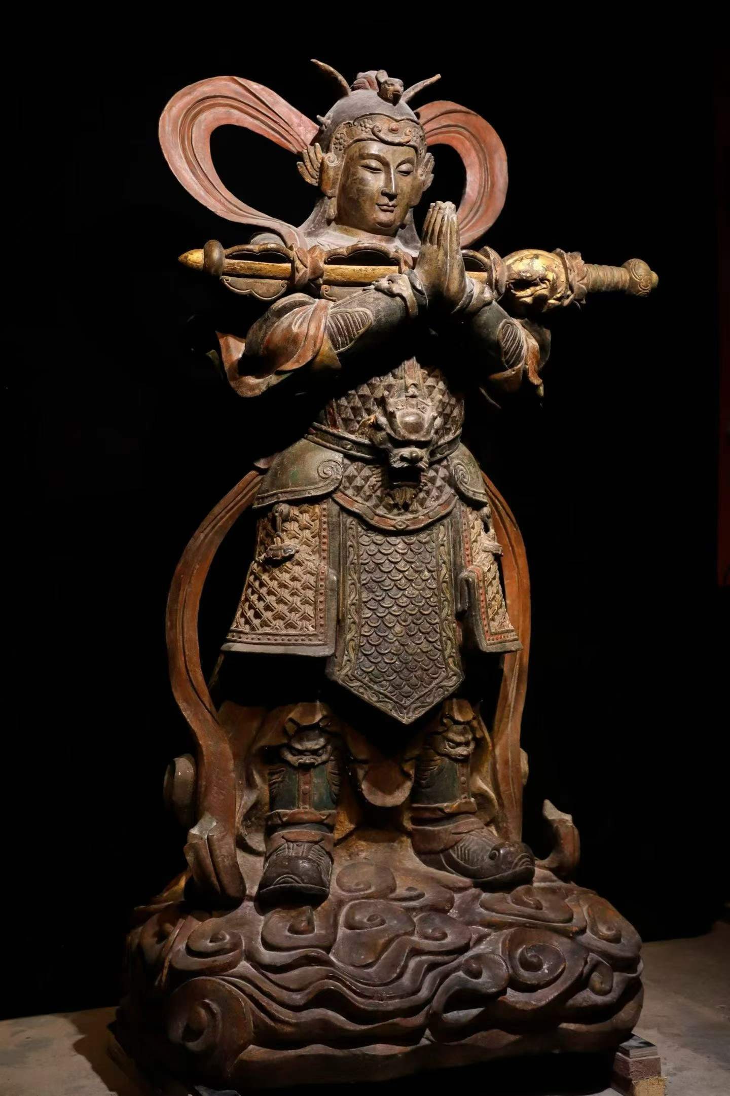 Wei Tuo Bodhisattva painted with bluestone - 3