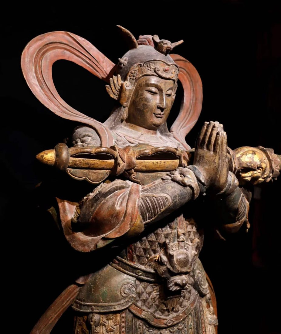 Wei Tuo Bodhisattva painted with bluestone - 6
