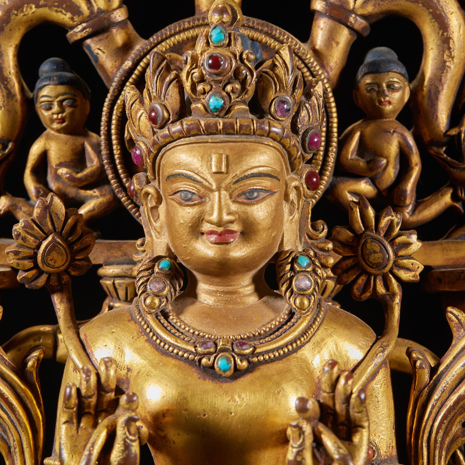 Copper-gilded Guanyin - 3