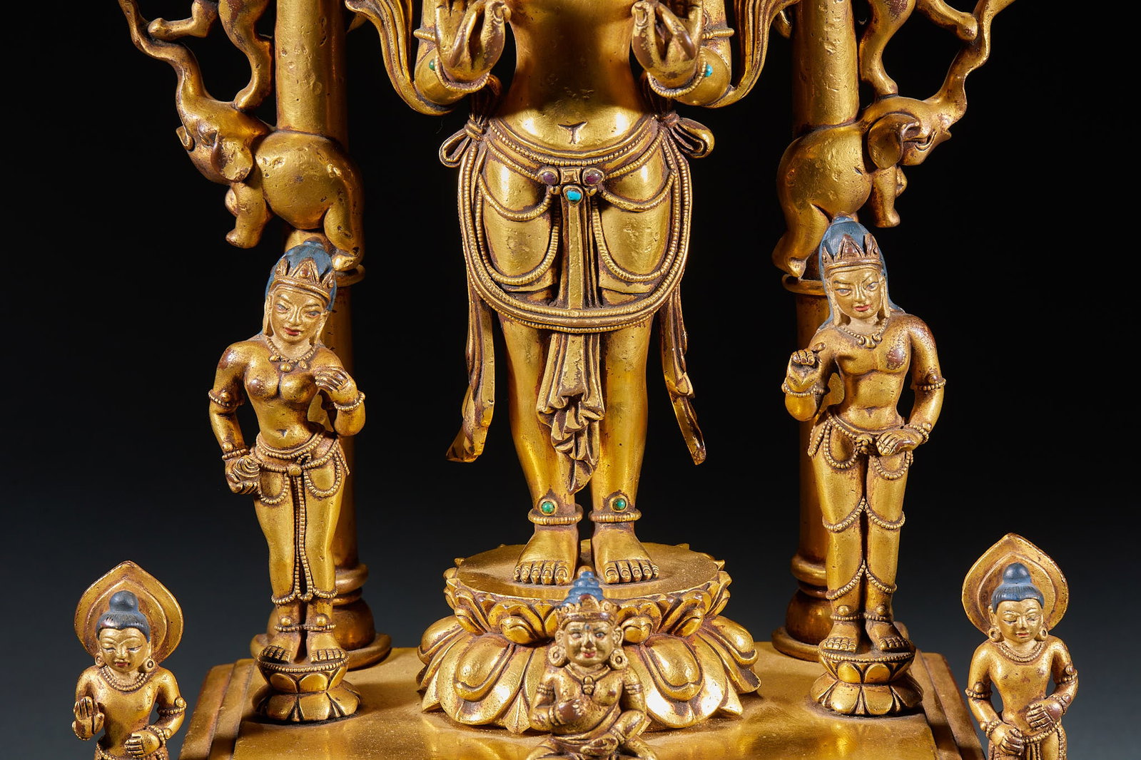 Copper-gilded Guanyin - 4