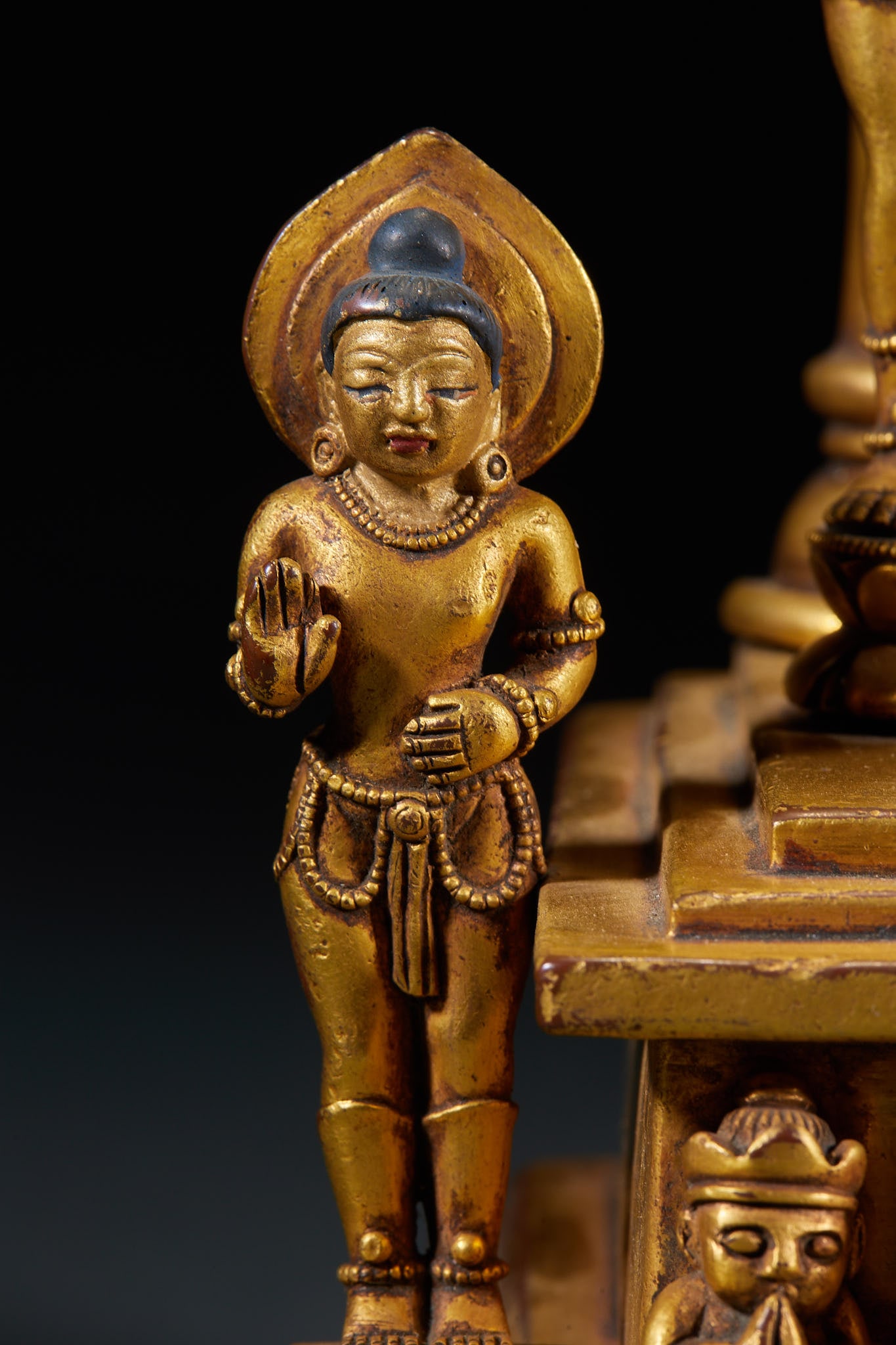 Copper-gilded Guanyin - 7