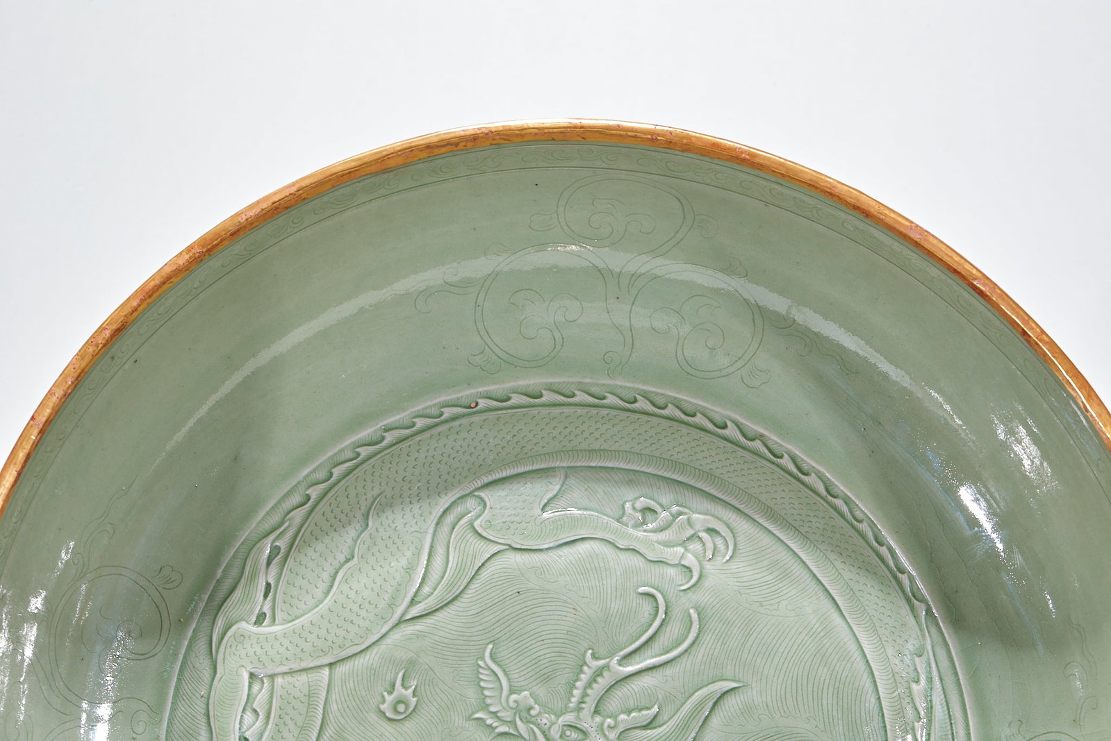 Kiln-covered dragon pattern plate - 5