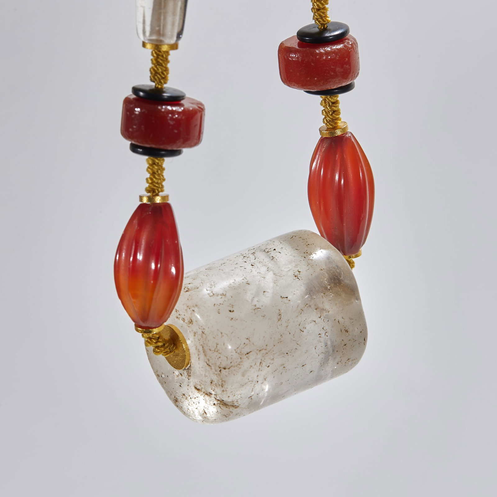 Agate with Crystal Roller Pendant - 4