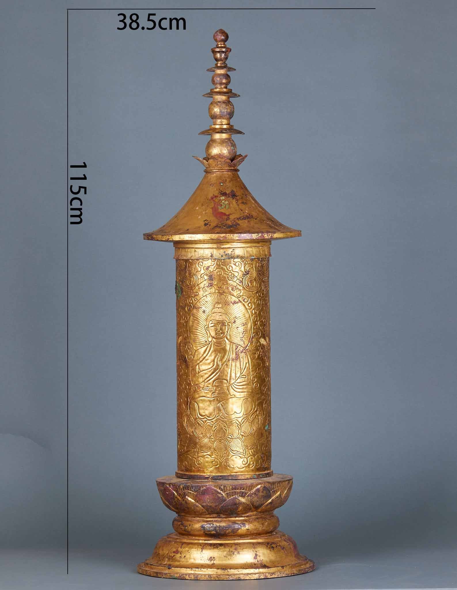Copper gilt pagoda - 3