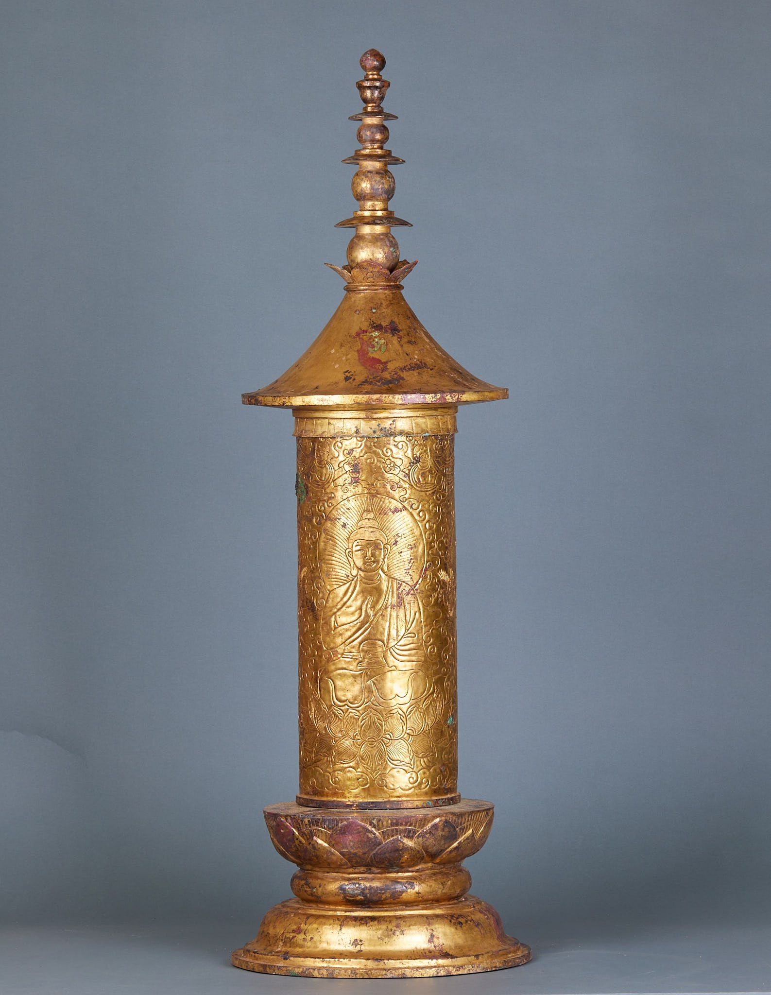Copper gilt pagoda - 4