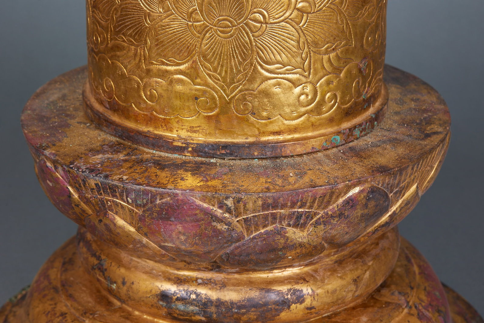 Copper gilt pagoda - 7
