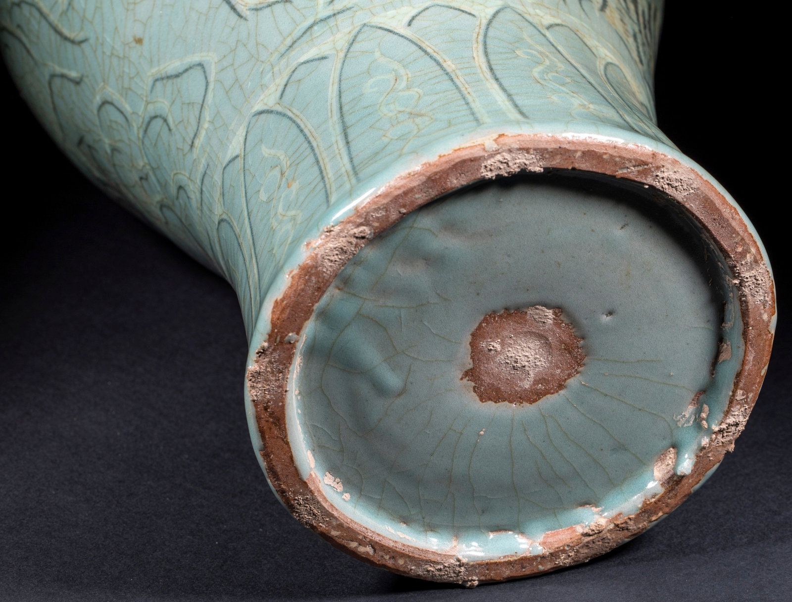 Korean celadon tiger plum bottle - 10