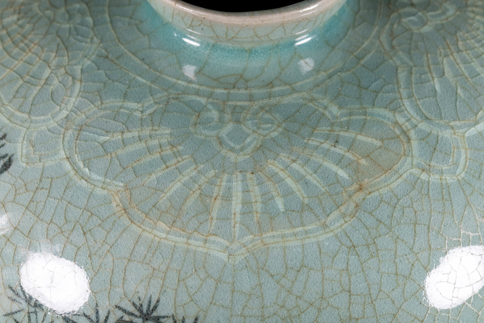 Korean celadon tiger plum bottle - 3