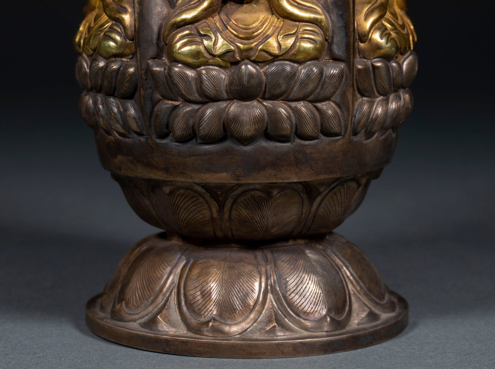 Silver-gilded Buddha statue donor - 3