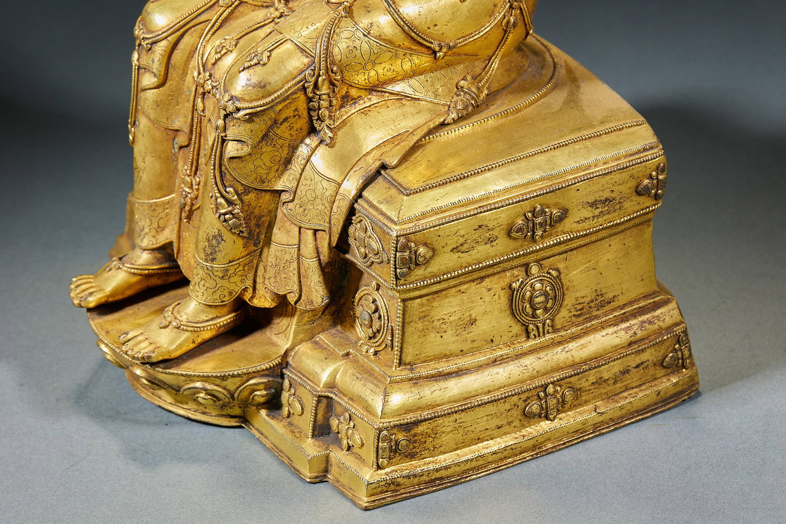 Bronze gilded Tara statue - 7