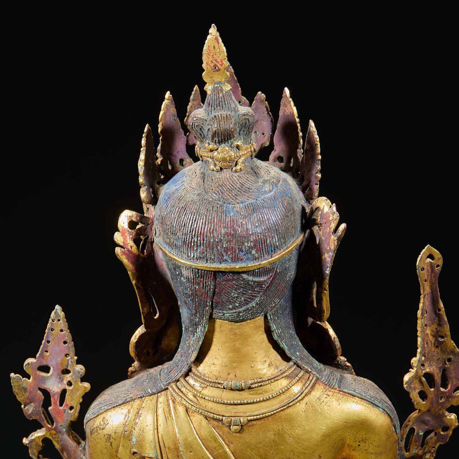 Bronze gilded Tara statue - 9