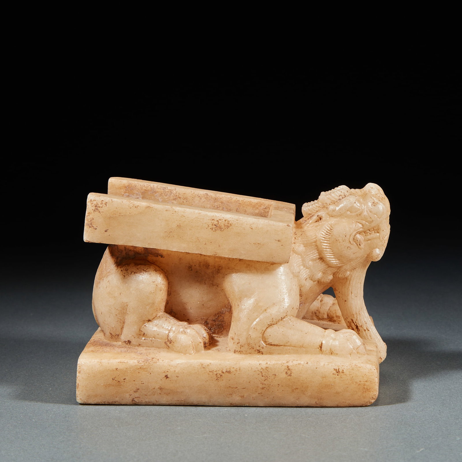 White marble beast inkstone - 5
