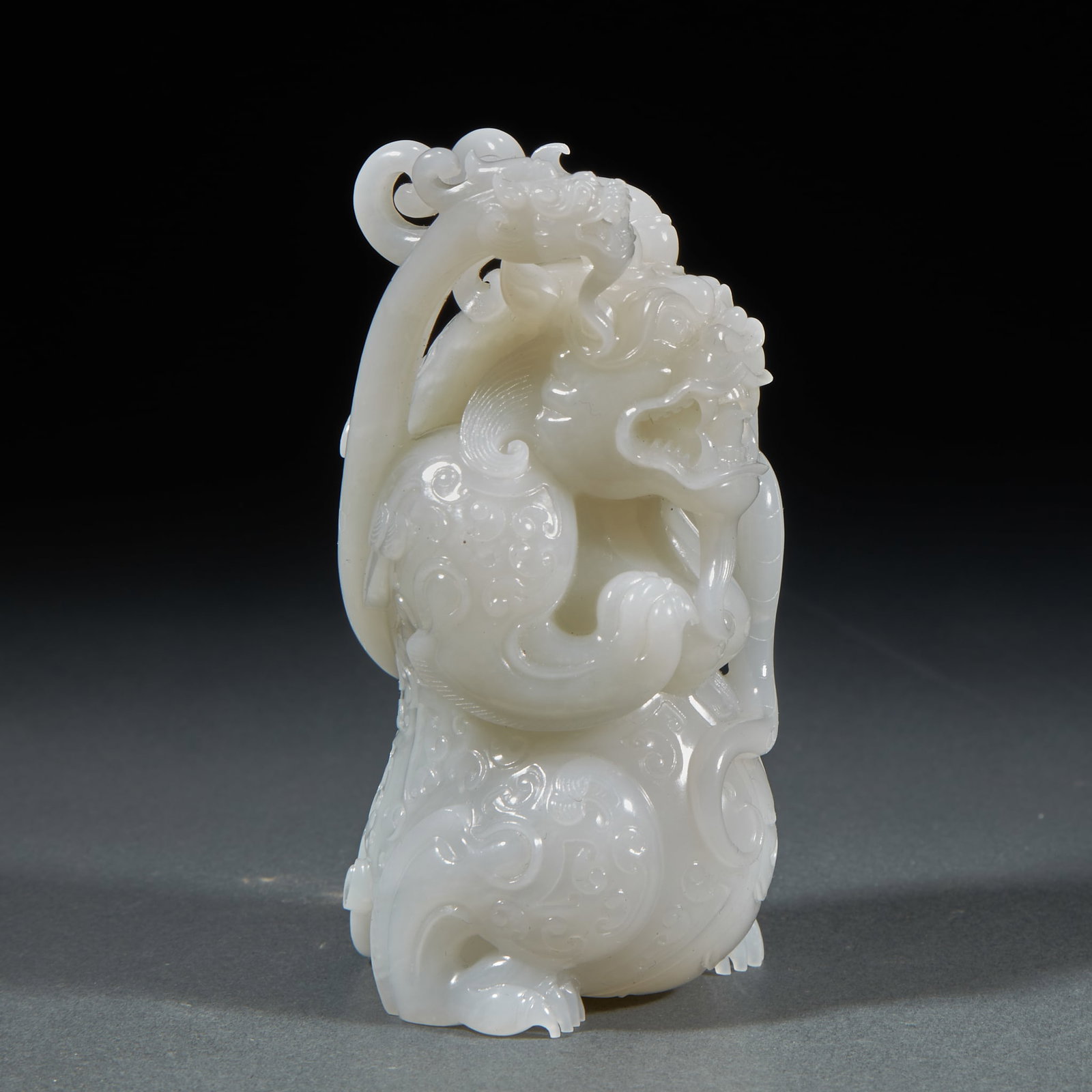 Hetian jade beast pair - 2