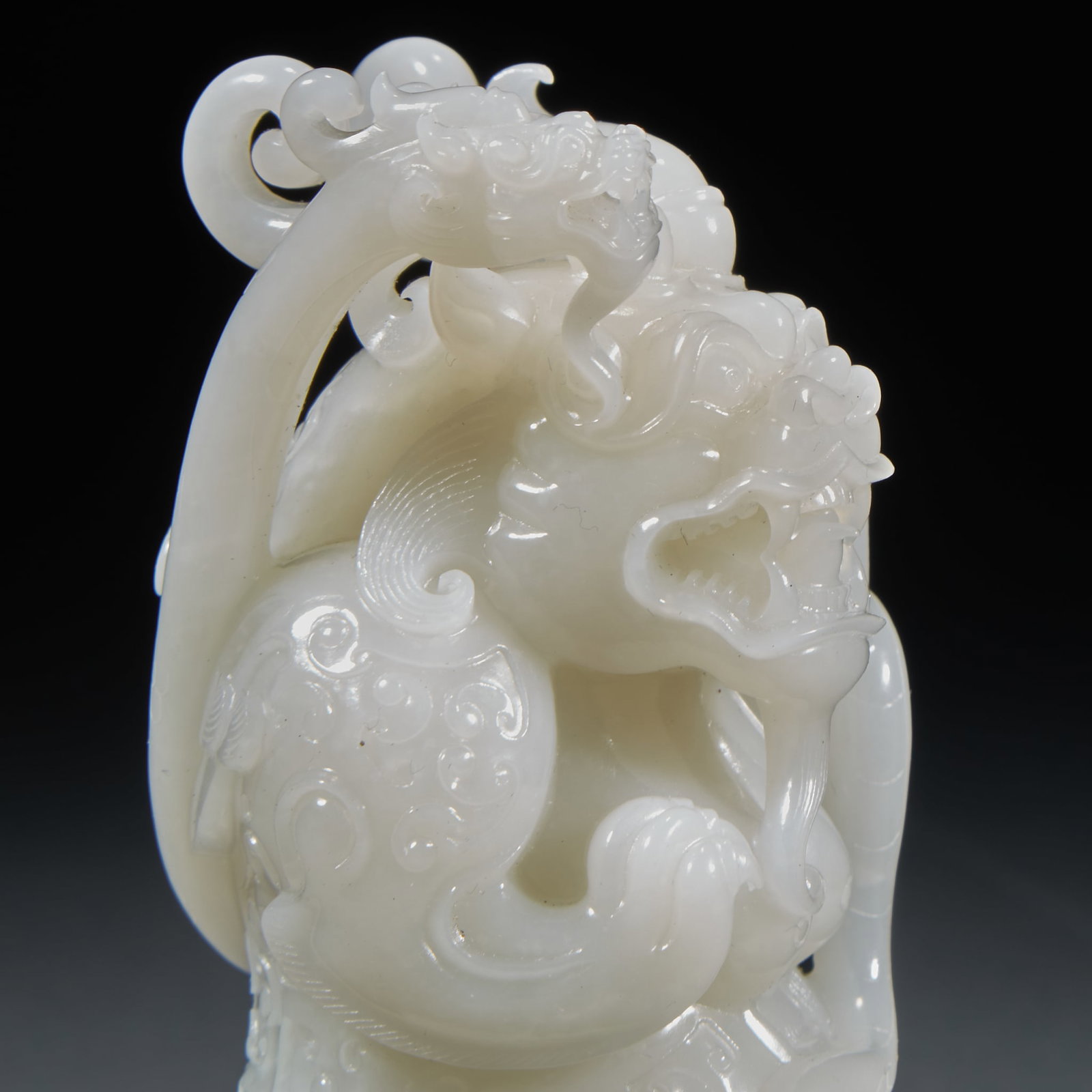 Hetian jade beast pair - 3