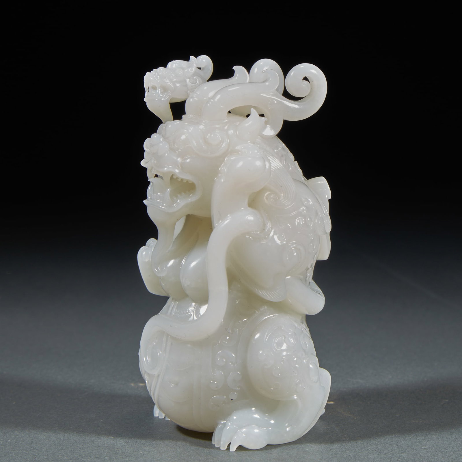 Hetian jade beast pair - 5