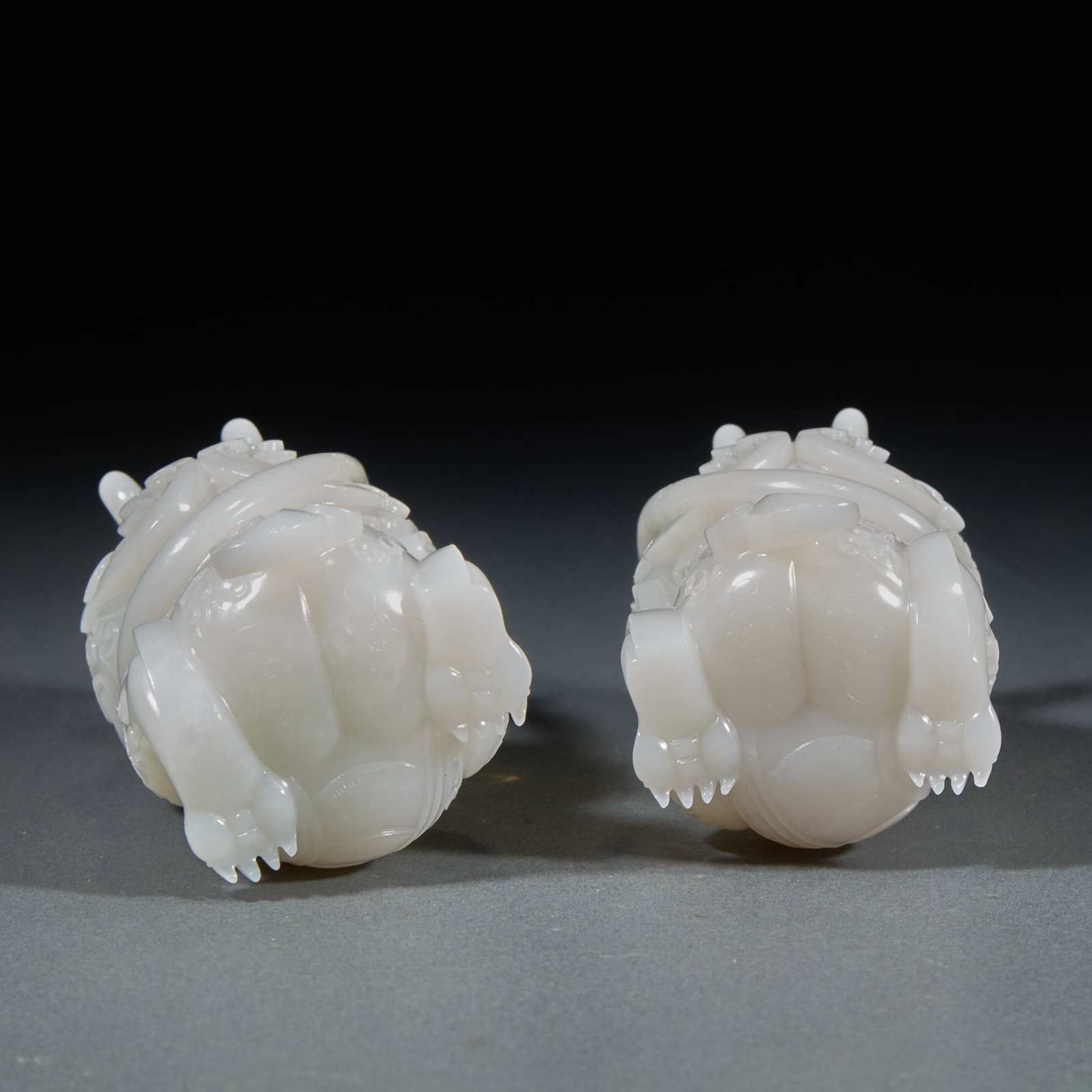 Hetian jade beast pair - 7